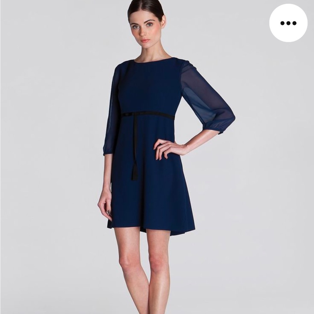 Ted Baker Daris Tie Waist Navy/Black Size 0/ XS Excellent Condition